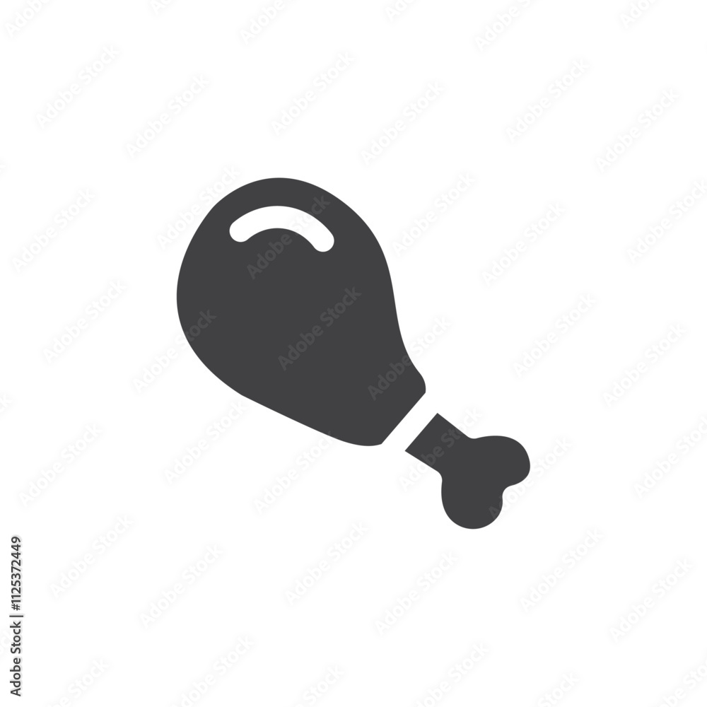 Poster chicken drumstick icon simple vector symbol