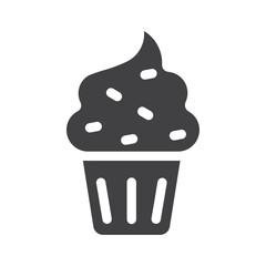 Cup cake icon simple vector symbol