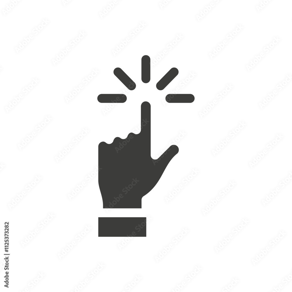 Poster hand click icon simple vector symbol