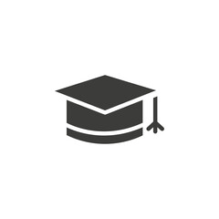 Graduation cap icon simple vector symbol