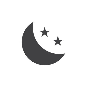 recommend clip art: Half moon icon simple vector symbol