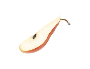 Piece of ripe pear isolated on white