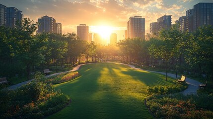 Obraz premium Conference on urban landscape architecture, focusing on integrating green spaces in cities, fostering professional dialogue.