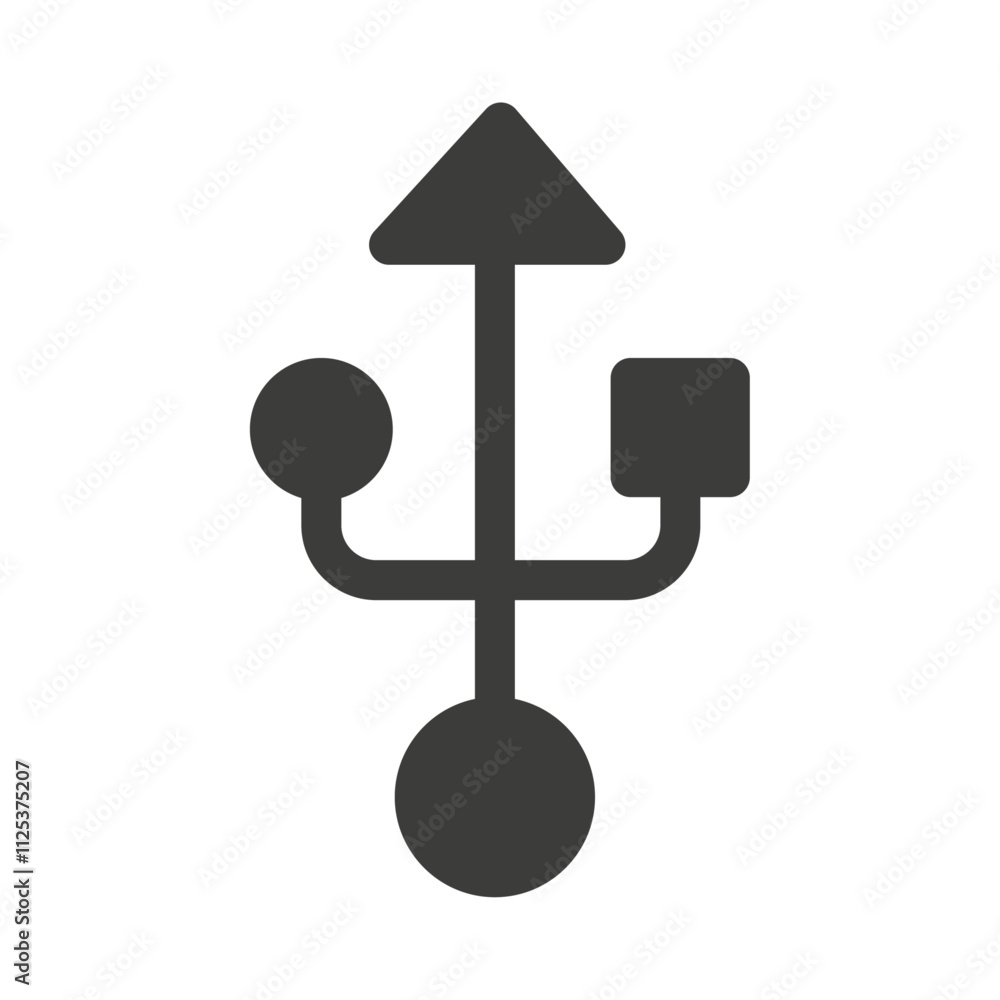 Poster usb icon simple vector symbol