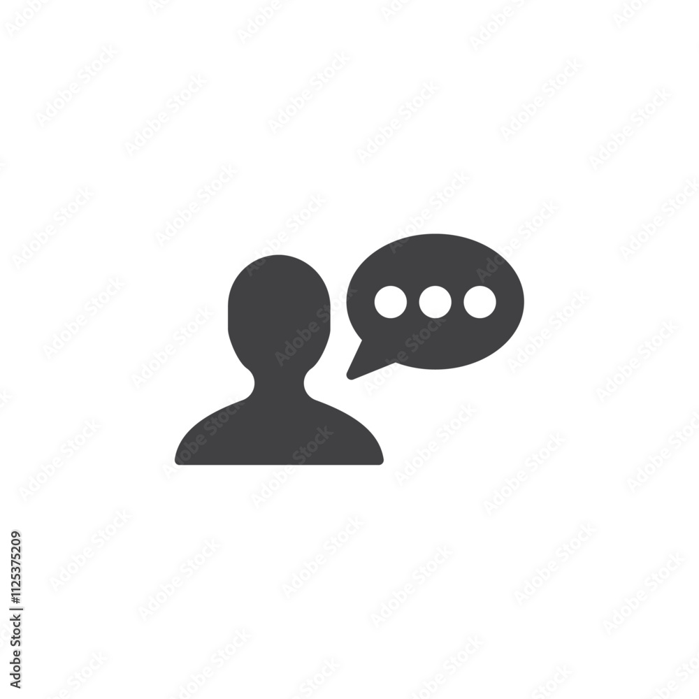 Poster user and chat icon simple vector symbol