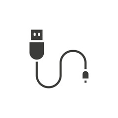 Usb cable icon simple vector symbol
