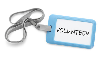Badge with word Volunteer isolated on white