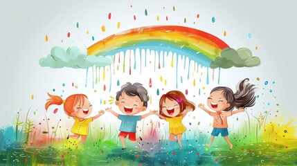 Fototapeta premium Playful vector design of kids