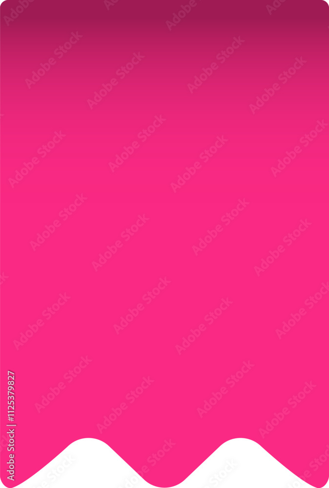 Poster smooth pink gradient background transitioning into a wavy white border creates a visually appealing 