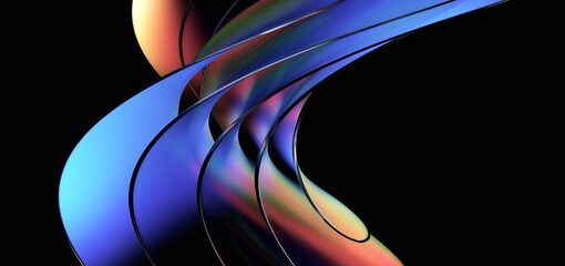 Abstract iridescent background design, 3d render