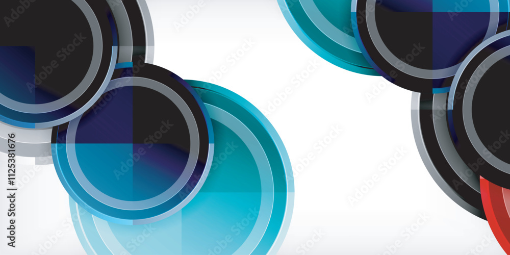 Poster geometric design abstract background - circles