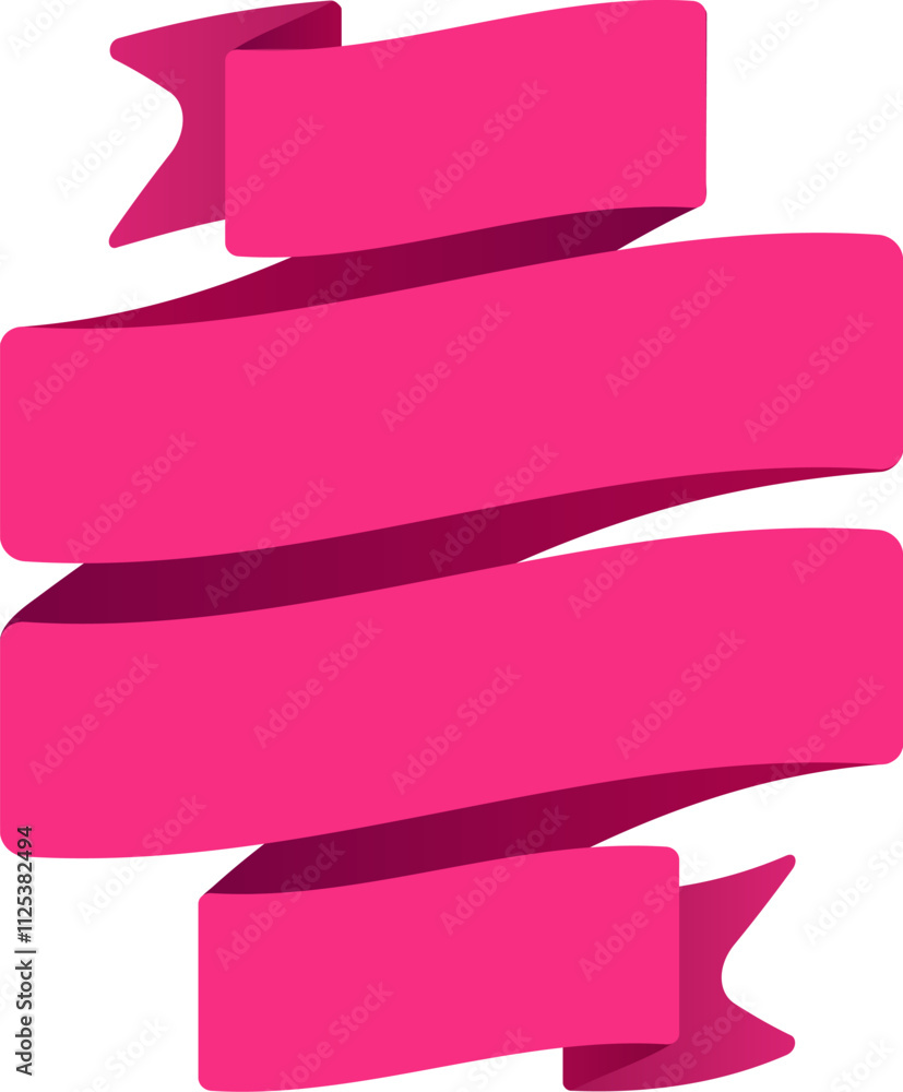 Poster waving pink ribbon forms an elegant decorative element, adding sophistication and charm to various d