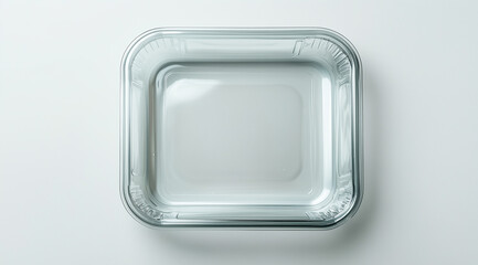 Empty Plastic Square Takeaway Container Overhead for a Modern and Practical Packaging Look