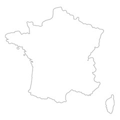 shape of the map of France, french white symbol design style, isolated icon symbol design