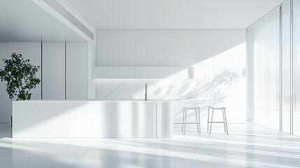 Fototapeta premium White Minimalist Luxury Kitchen Decor with Modern Aesthetic