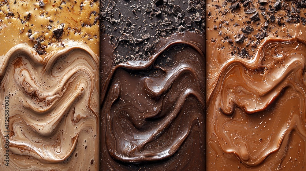 Aufkleber visually captivating swirls of melted chocolate and caramel form an enticing collage. rich hues of b