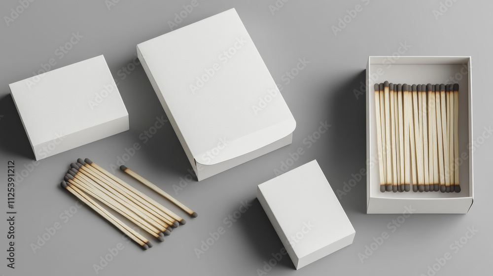 Poster 3d set of slide boxes isolated on gray background. vector realistic illustration of open and closed 