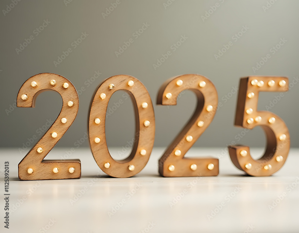 Aufkleber welcome the new year with our unique wooden number display featuring the year 2025 in a stylish and 