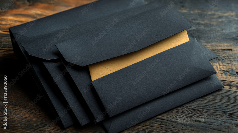Aufkleber black envelopes template set. blank closed and open craft paper covers various size, letter package 