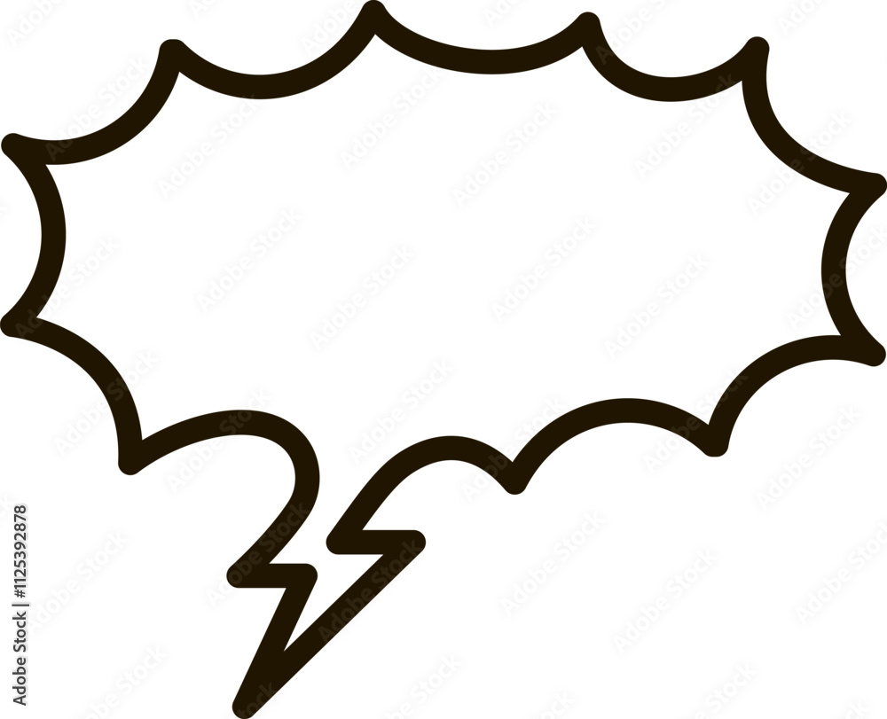 Poster jagged speech bubble with a lightning bolt tail adds a dynamic and energetic feel to communication, 