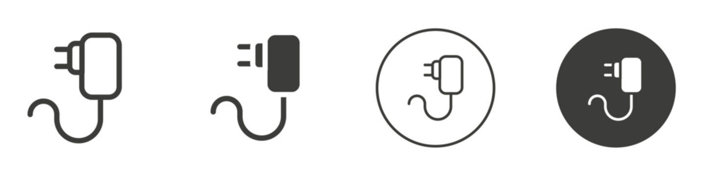 Charger adapter icon Simple outline vector logo