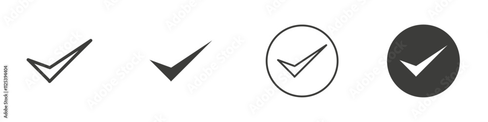 Poster check mark icon simple outline vector logo