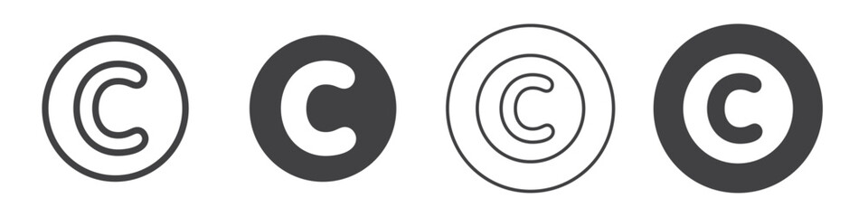 Copyright icon Simple outline vector logo