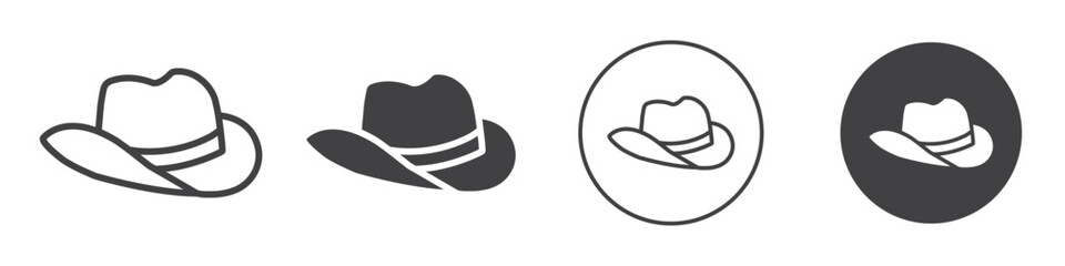 cowboy hat icon Simple outline vector logo
