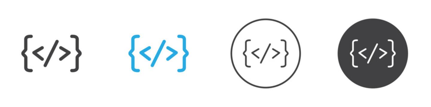 code icon Simple outline vector logo