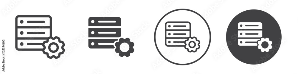 Poster data center configuration simple outline vector logo