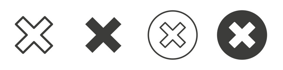 Obraz premium Delete icon Simple outline vector logo