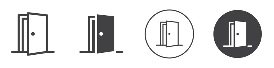 door icon Simple outline vector logo