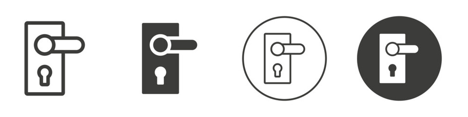 Door handle icon Simple outline vector logo