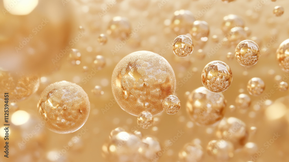 Aufkleber fizzy bubble in carbonated effervescent soda water or champagne. realistic 3d vector illustration se