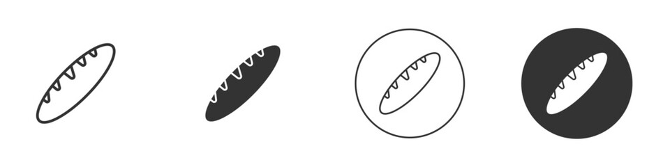 French baguette icon Simple outline vector logo