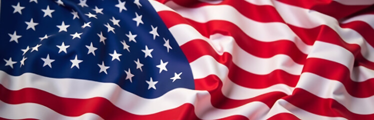 The American flag is being used as a backdrop to promote the theme of the USA presidential election in 2024._00001_