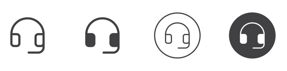 Headset icon Simple outline vector logo