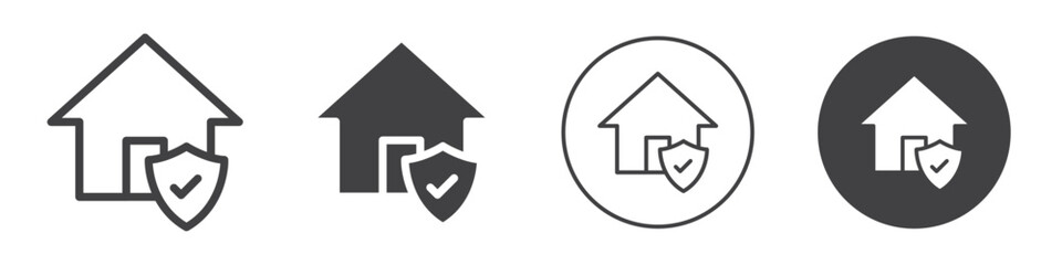 home insurance icon Simple outline vector logo