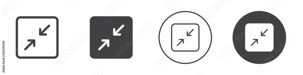 Poster minimize icon simple outline vector logo