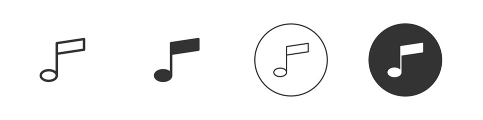 Music note icon Simple outline vector logo