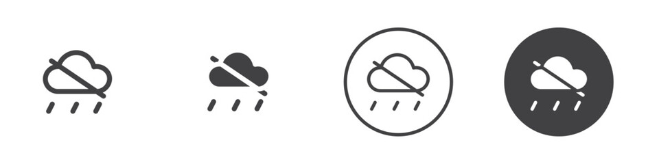 No rain cloud icon Simple outline vector logo