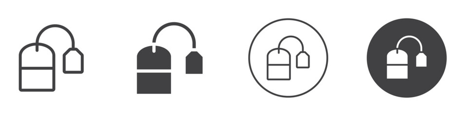 Tea bag icon Simple outline vector logo