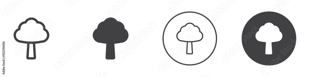 Poster tree icon simple outline vector logo
