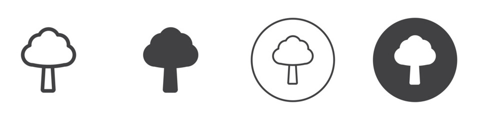 Tree icon Simple outline vector logo