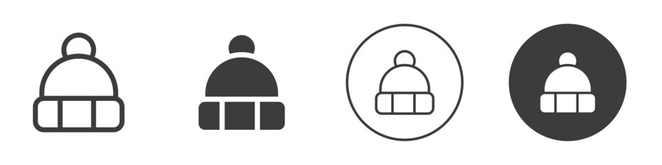 Winter hat icon Simple outline vector logo