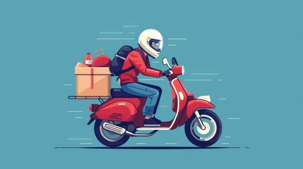 Fototapeta premium Fast delivery scooter. Delivery transprtation