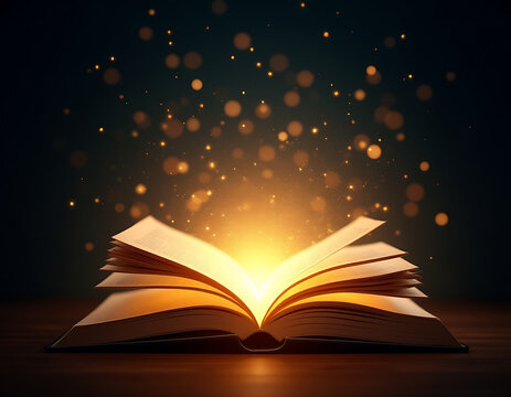 owing open book pages represent creative learning, expanding horizons through imagination fueled by the power of effective education and reading._00001_