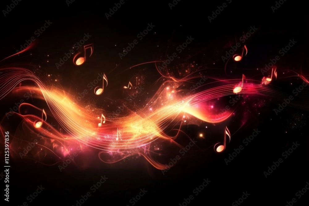 Poster explore the intersection of technology and creativity with this dynamic musical abstract art.