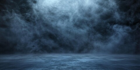 An empty scene infused with textured smoke evokes mystery and drama.
