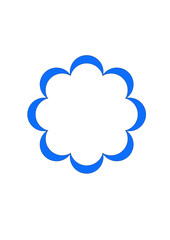 circular blue frame made of crescent-shaped elements arranged in a row, abtract modern design, copy space